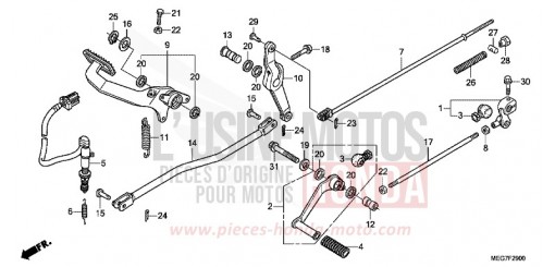 PEDALE (VT750C2B/C2S/CS-E,ED,3E,2ED/C/CA) VT750CSC de 2012